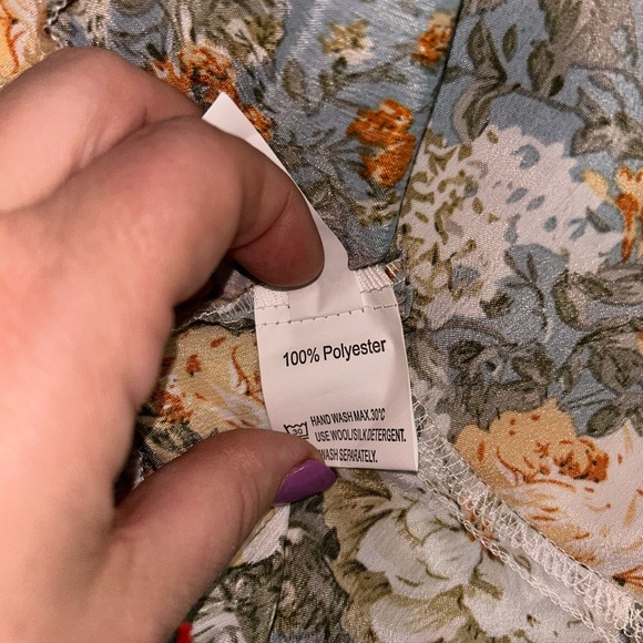 😍Shein Floral Dress with Blue and Orange Accents size medium - Picture 5 of 6